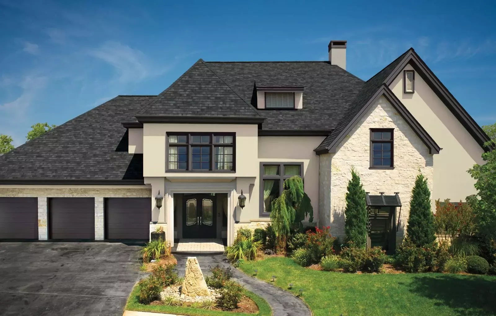 A beautiful house with a restored excellent roof